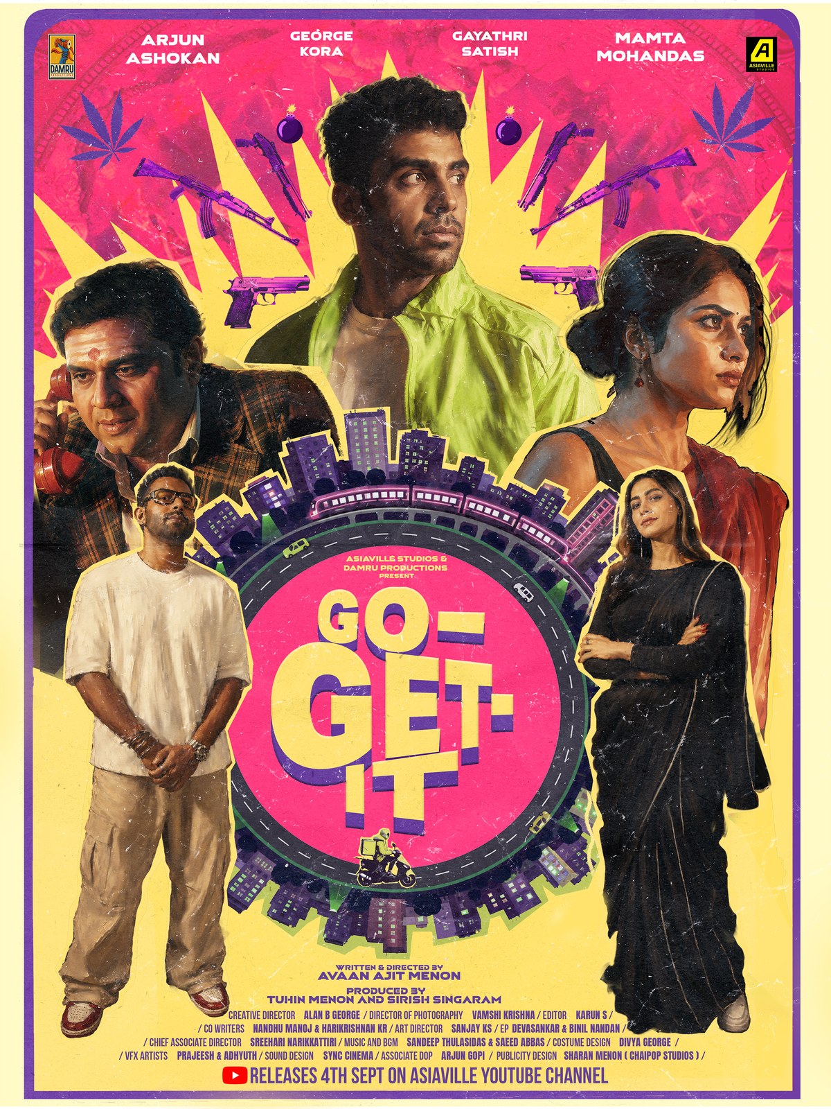GO-GET-IT film poster featuring Mamta Mohandas, Arjun Ashokan, George Kora, and Gayathri Satish